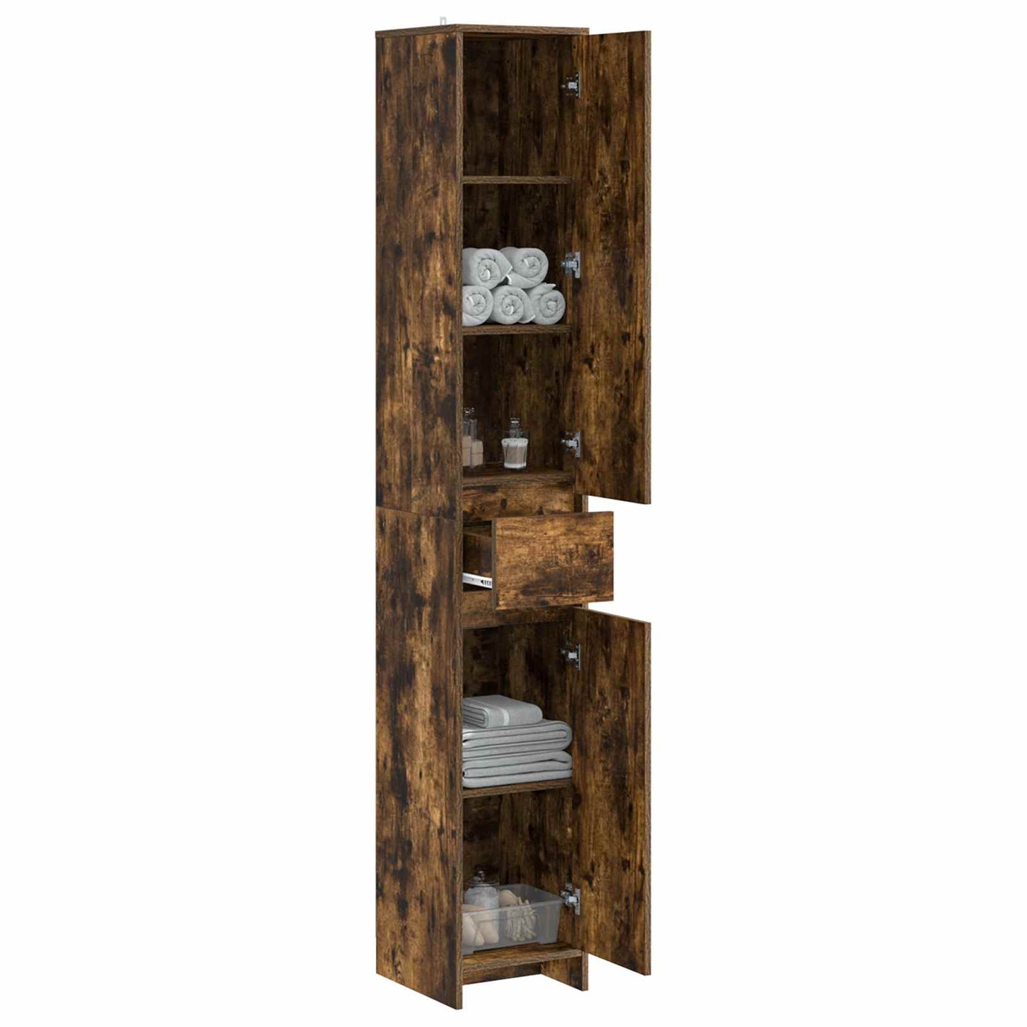 Badkamerkast Gerookt eiken 30 x 33 x 190 cm Bewerkt hout