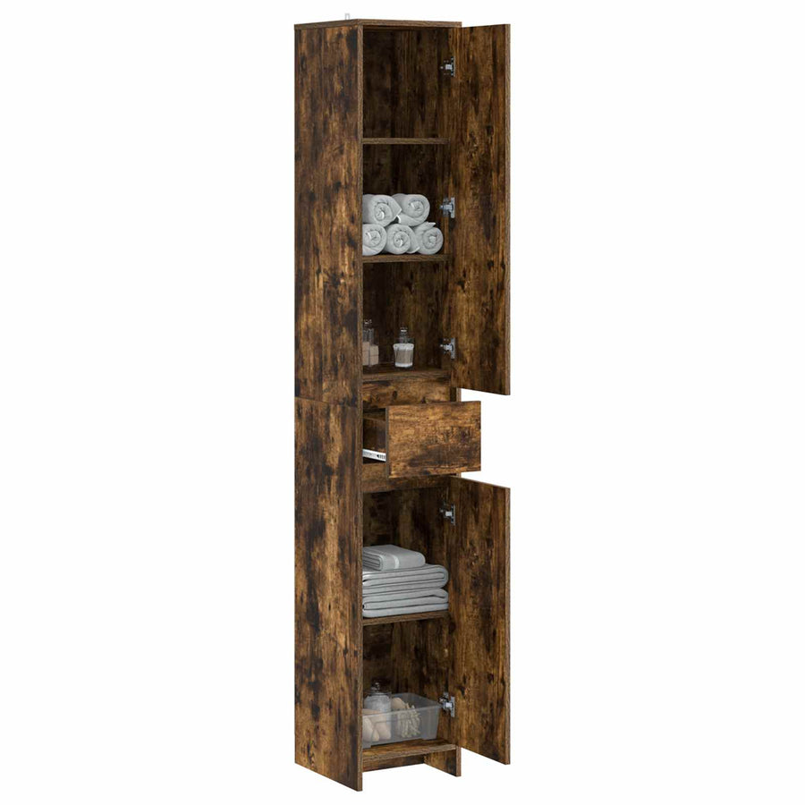 Badkamerkast Gerookt eiken 30 x 33 x 190 cm Bewerkt hout