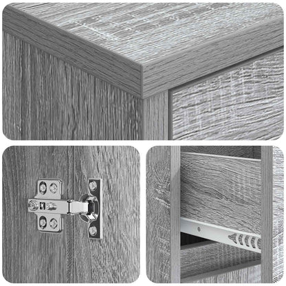 Badkamerkast Grijs Sonoma 30 x 33 x 190 cm Bewerkt hout