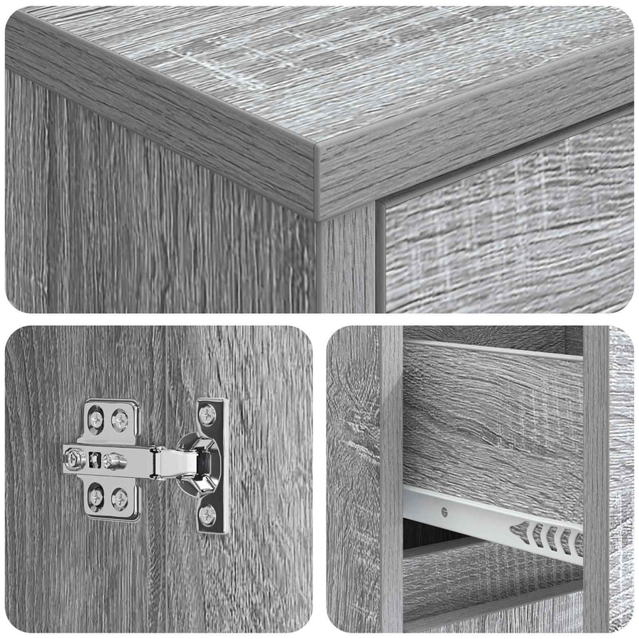 Badkamerkast Grijs Sonoma 30 x 33 x 190 cm Bewerkt hout