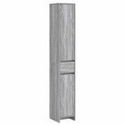 Badkamerkast 30x33x190 cm bewerkt hout grijs