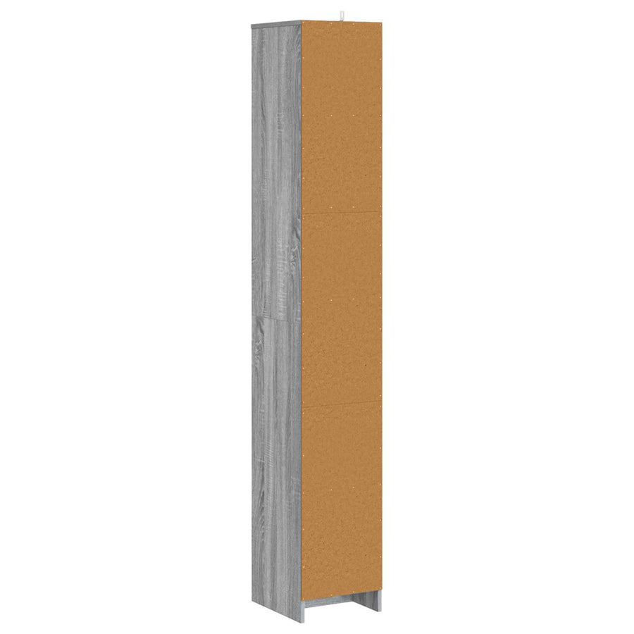 Badkamerkast Grijs Sonoma 30 x 33 x 190 cm Bewerkt hout