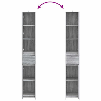 Badkamerkast Grijs Sonoma 30 x 33 x 190 cm Bewerkt hout