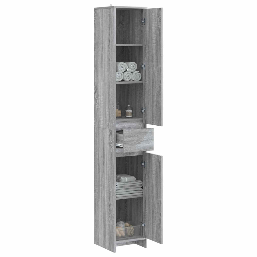 Badkamerkast Grijs Sonoma 30 x 33 x 190 cm Bewerkt hout