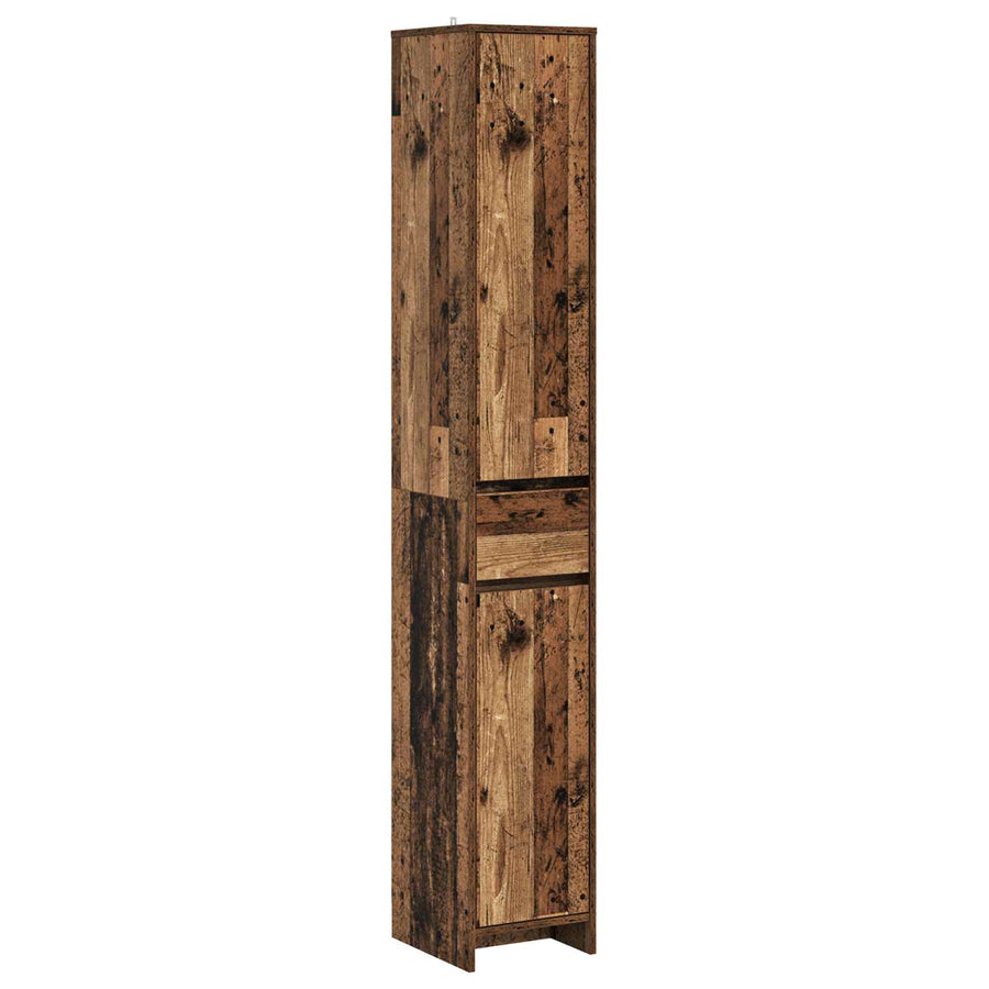 Badkamerkast Oud hout 30 x 33 x 190 cm Bewerkt hout