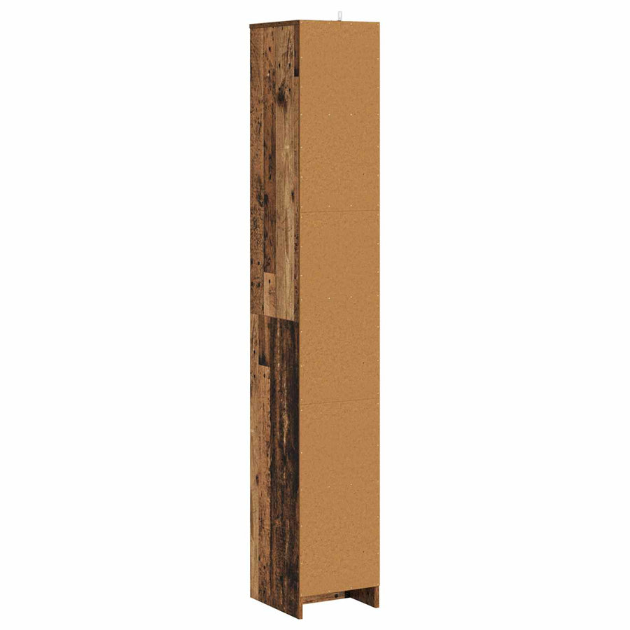 Badkamerkast Oud hout 30 x 33 x 190 cm Bewerkt hout