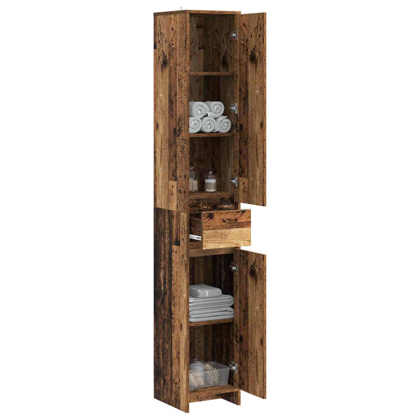 Badkamerkast Oud hout 30 x 33 x 190 cm Bewerkt hout