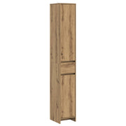 Badkamerkast bewerkt hout 30x33x190 cm artisanaal eiken