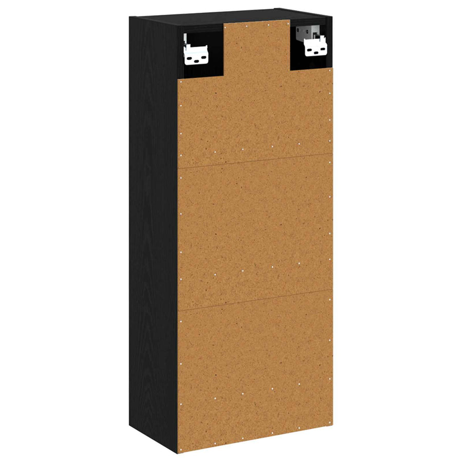 Wandgemonteerde wastafelmeubel Zwart eiken 35 x 20 x 81 cm