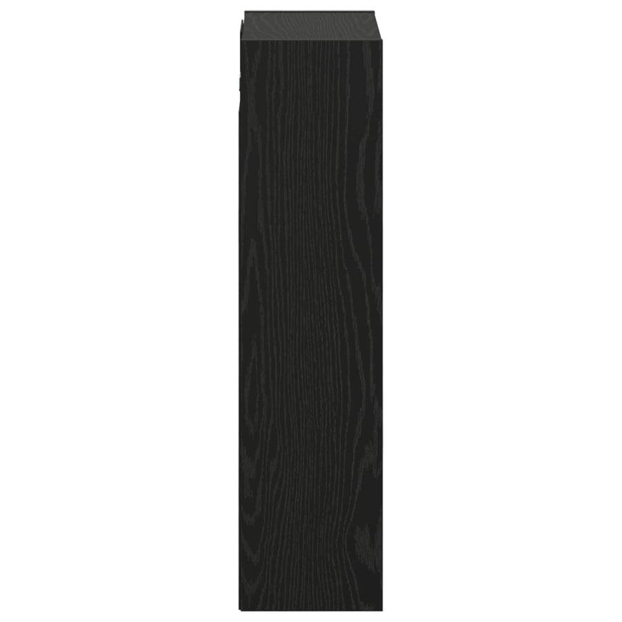 Wandgemonteerde wastafelmeubel Zwart eiken 35 x 20 x 81 cm