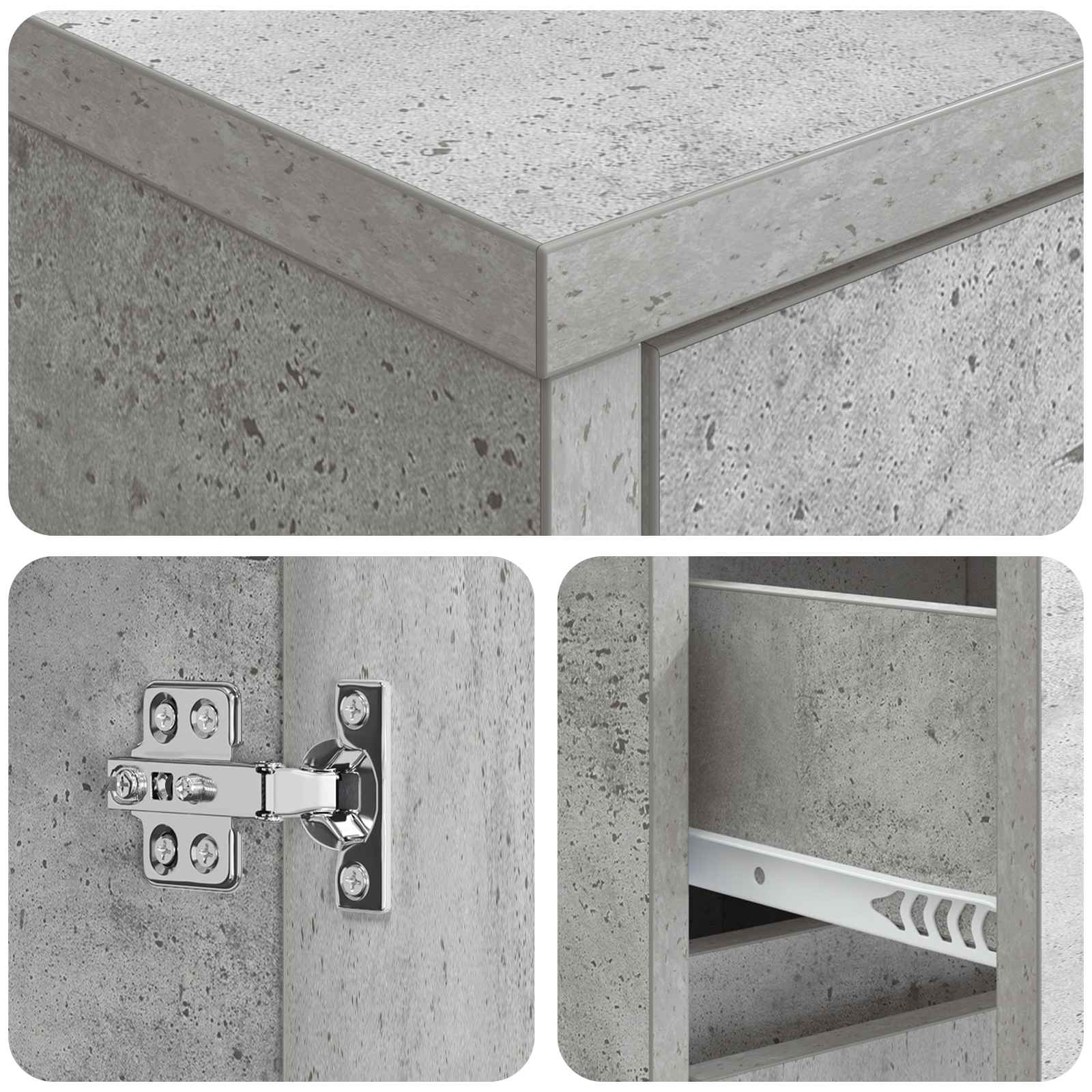 Wandgemonteerde wastafelmeubel Betongrijs 35 x 20 x 81 cm