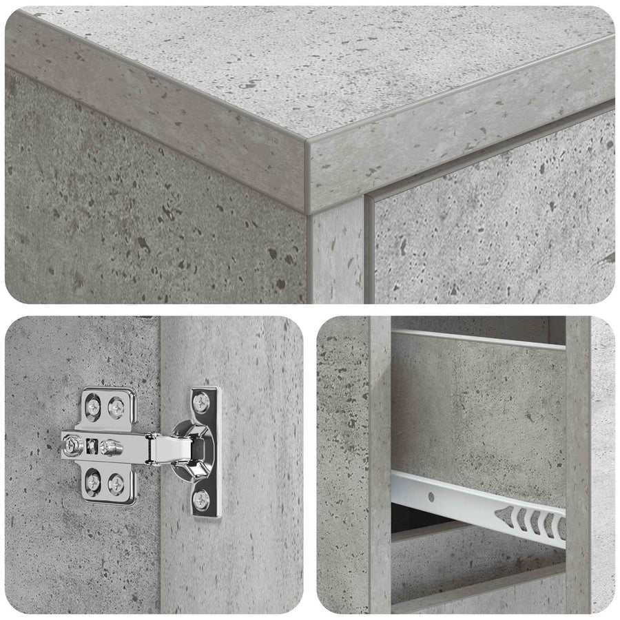 Wandgemonteerde wastafelmeubel Betongrijs 35 x 20 x 81 cm