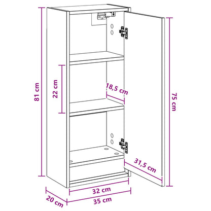 Wandgemonteerde wastafelmeubel Betongrijs 35 x 20 x 81 cm