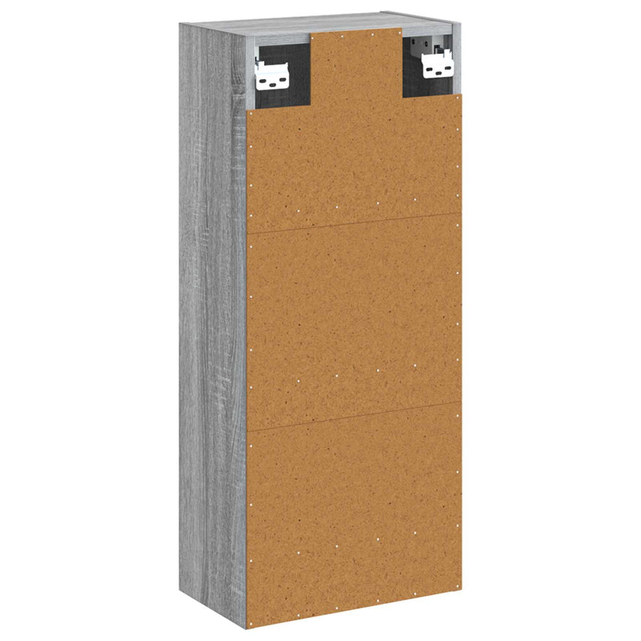Wandgemonteerde wastafelmeubel Grijs Sonoma 35 x 20 x 81 cm