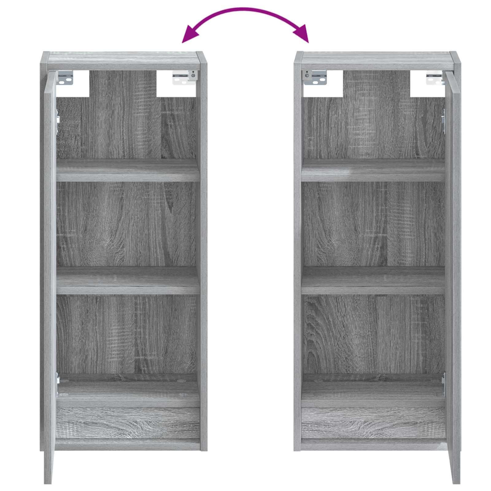 Wandgemonteerde wastafelmeubel Grijs Sonoma 35 x 20 x 81 cm