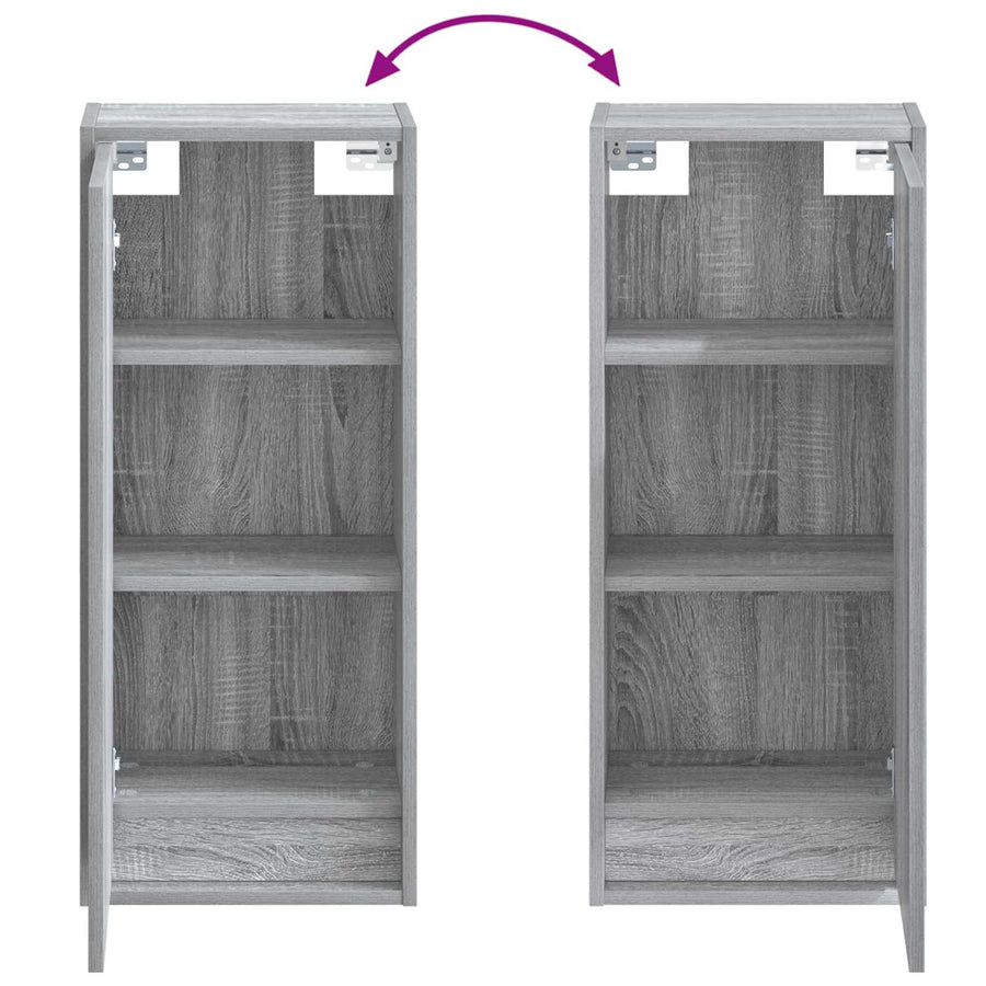 Wandgemonteerde wastafelmeubel Grijs Sonoma 35 x 20 x 81 cm