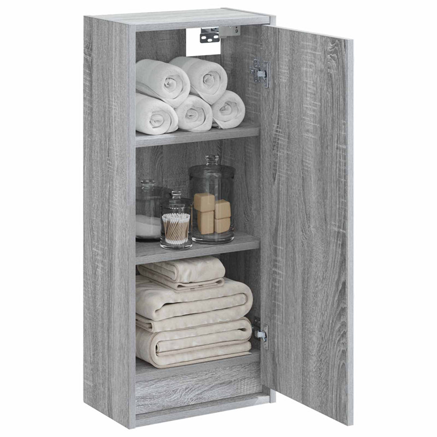 Wandgemonteerde wastafelmeubel Grijs Sonoma 35 x 20 x 81 cm