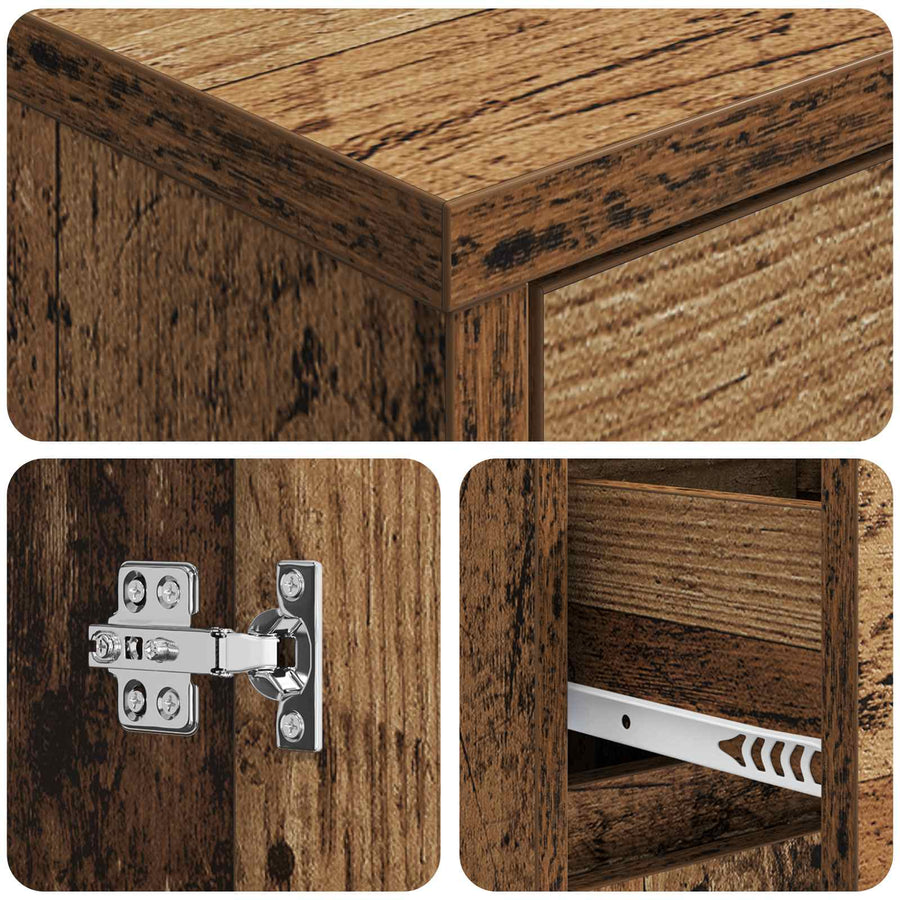 Wandgemonteerde wastafelmeubel Oud hout 35 x 20 x 81 cm