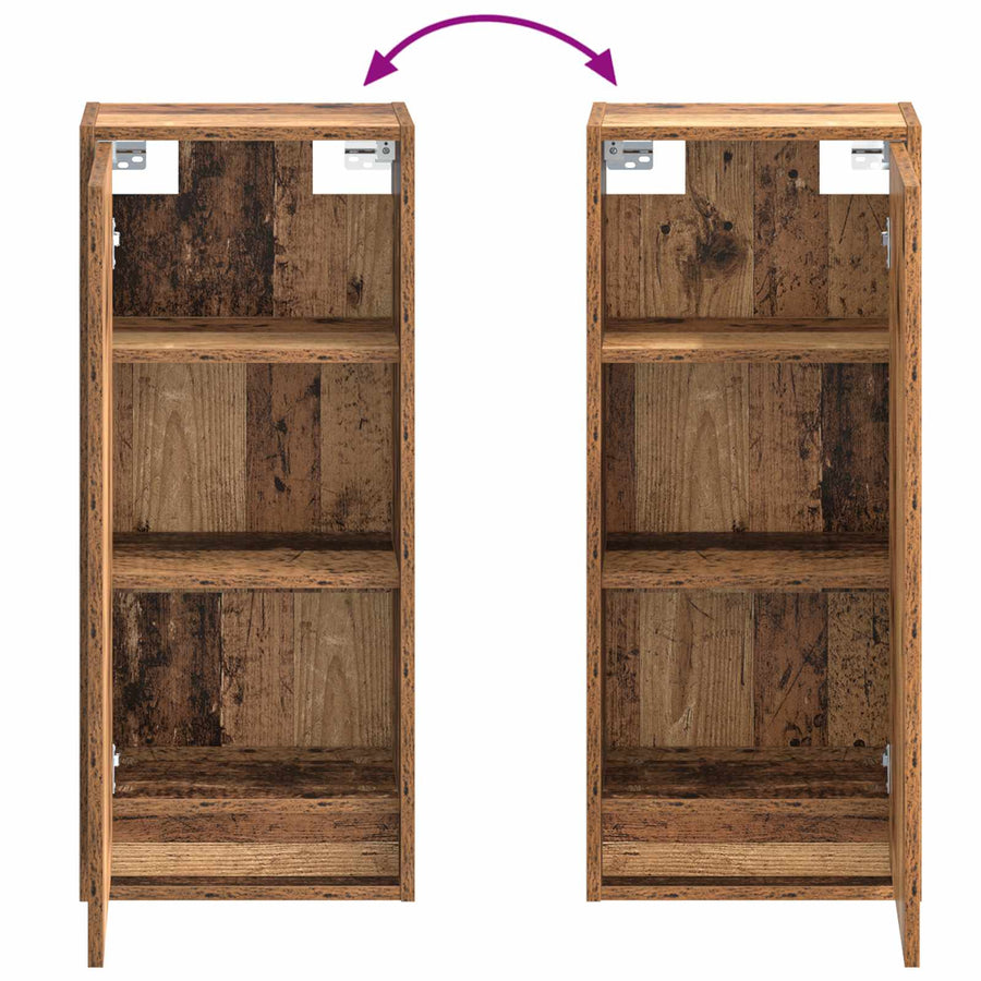 Wandgemonteerde wastafelmeubel Oud hout 35 x 20 x 81 cm
