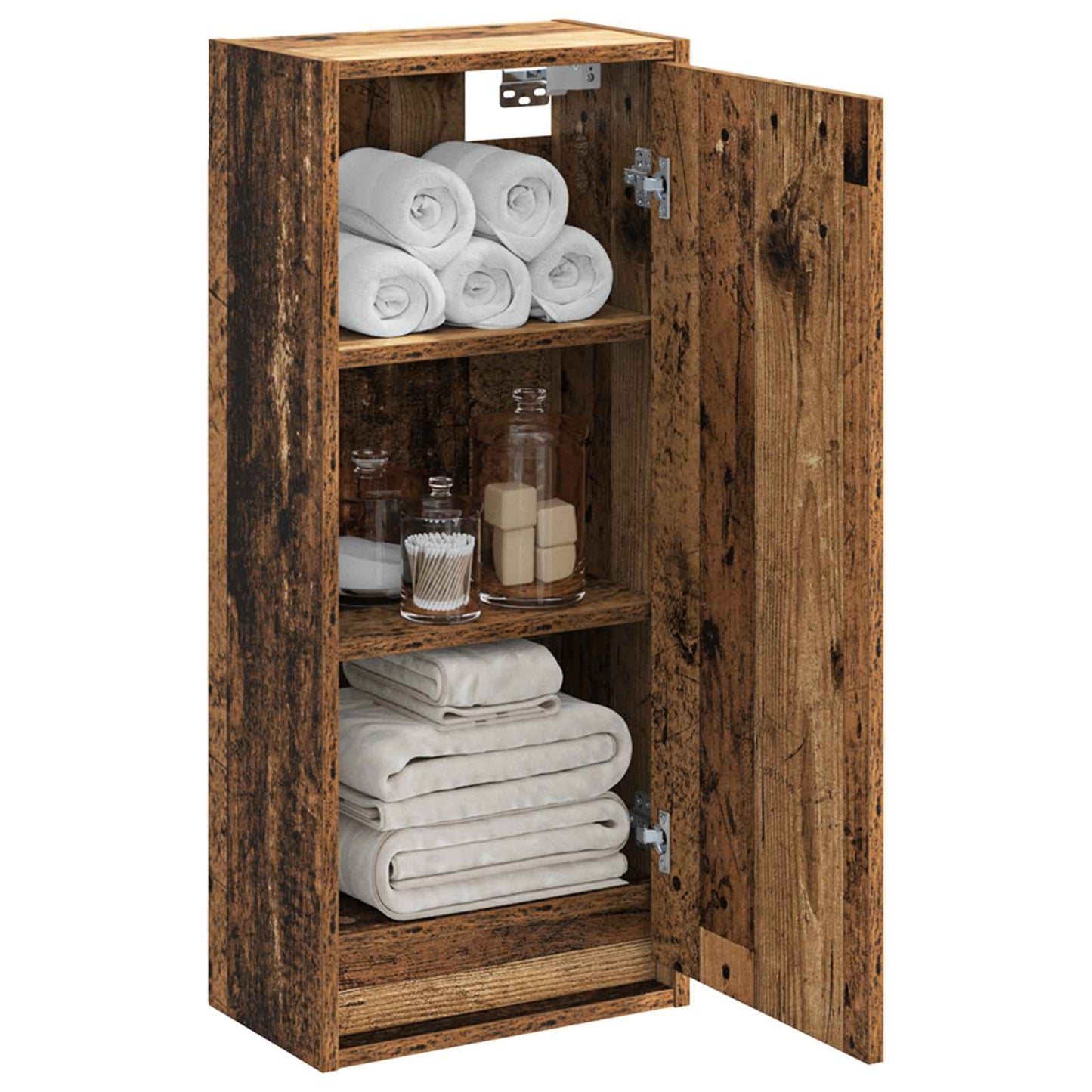 Wandgemonteerde wastafelmeubel Oud hout 35 x 20 x 81 cm