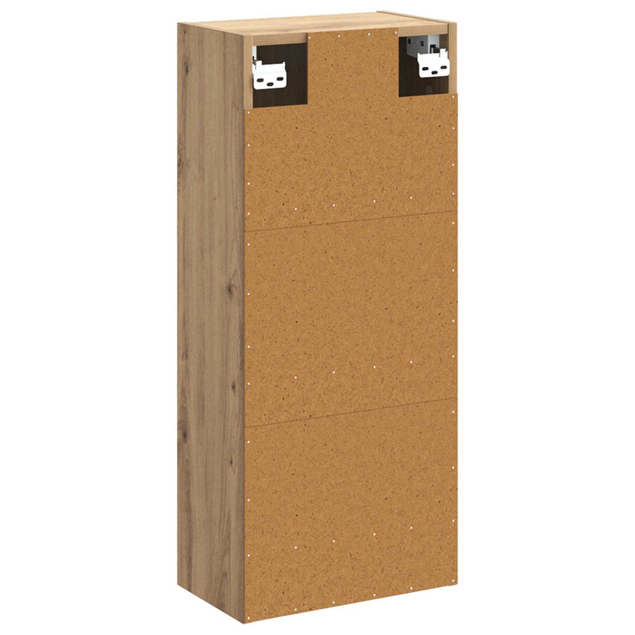 Wandgemonteerde wastafelmeubel Artisanaal eiken 35 x 20 x 81 cm