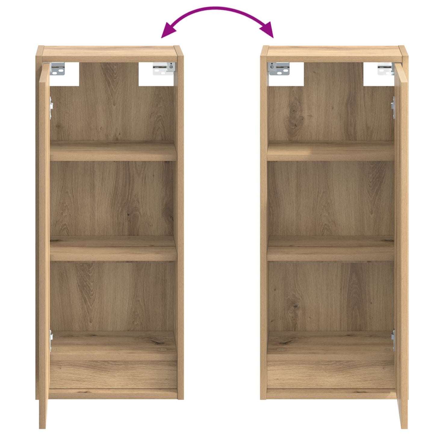 Wandgemonteerde wastafelmeubel Artisanaal eiken 35 x 20 x 81 cm
