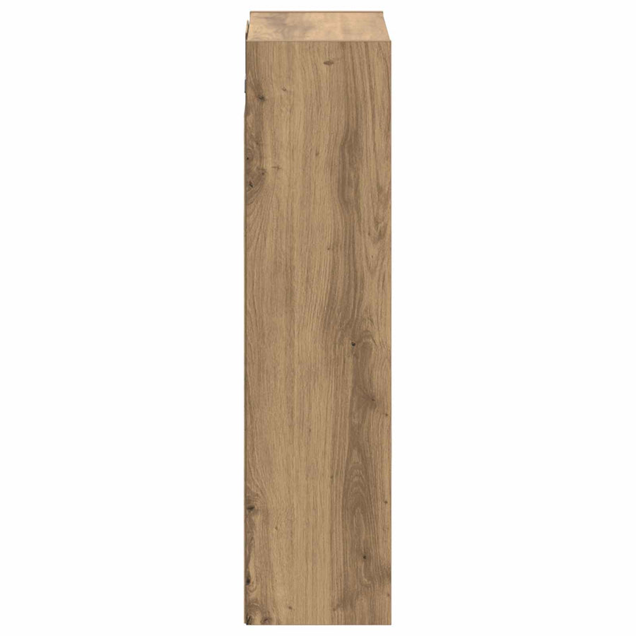 Wandgemonteerde wastafelmeubel Artisanaal eiken 35 x 20 x 81 cm