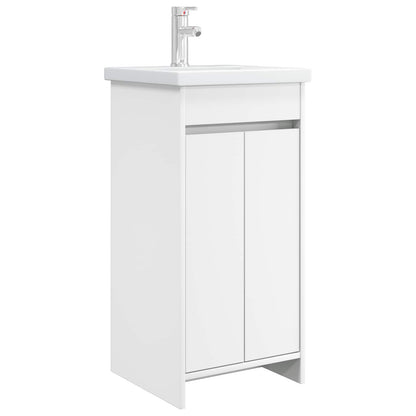 Badkamermeubel met Wasbak Wit 42 x 40 x 84,5 cm Bewerkt hout