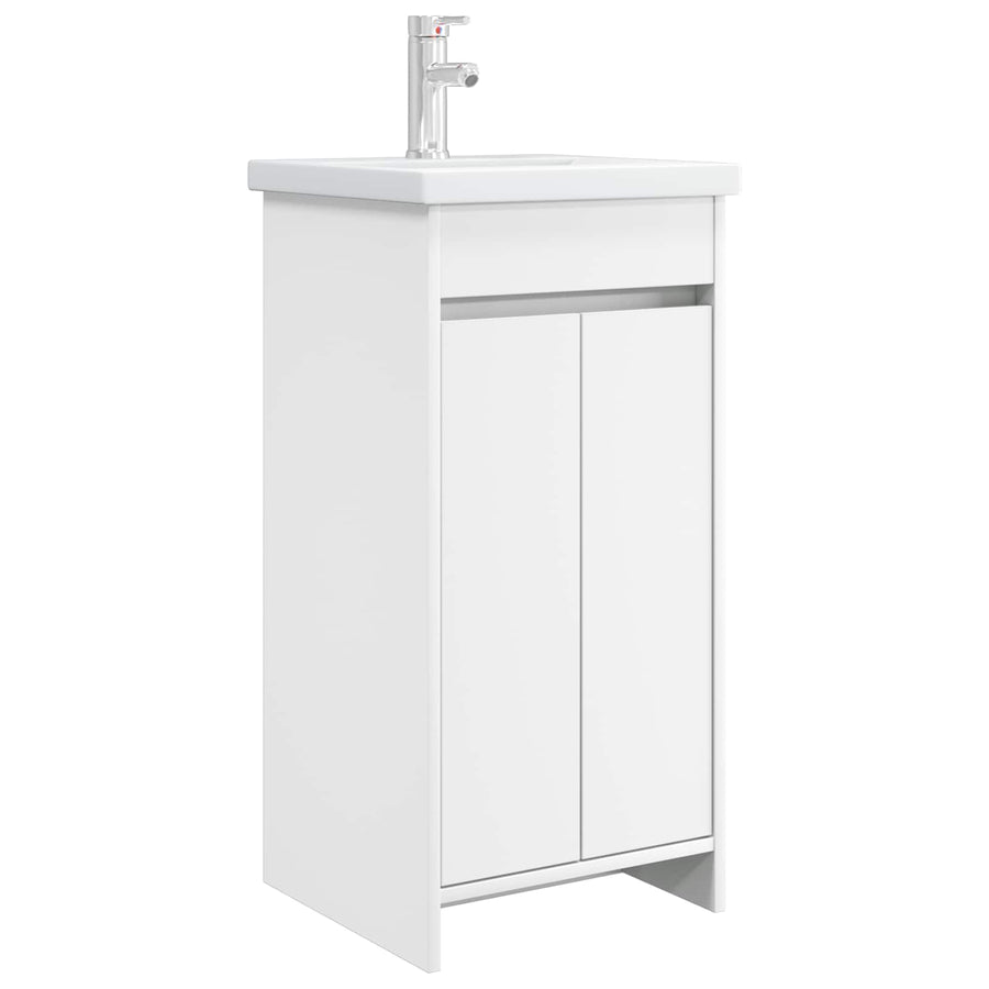 Badkamermeubel met Wasbak Wit 42 x 40 x 84,5 cm Bewerkt hout