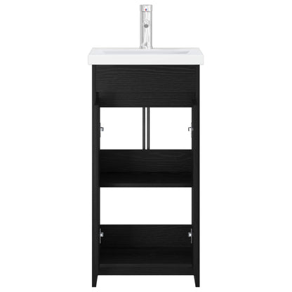 Badkamermeubel met Wasbak Zwart eiken 42 x 40 x 84,5 cm