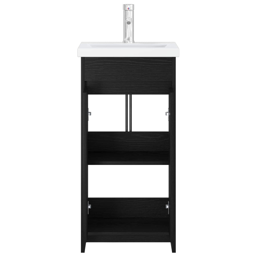 Badkamermeubel met Wasbak Zwart eiken 42 x 40 x 84,5 cm