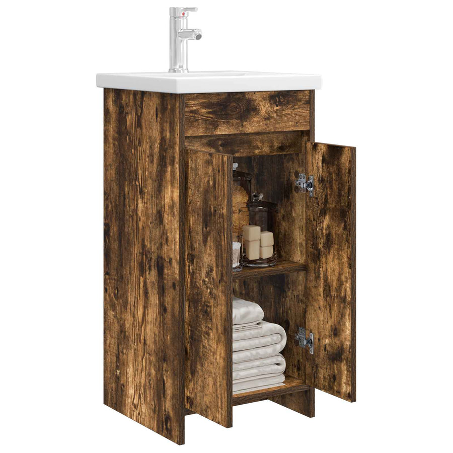 Badkamermeubel met Wasbak Gerookt eiken 42 x 40 x 84,5 cm