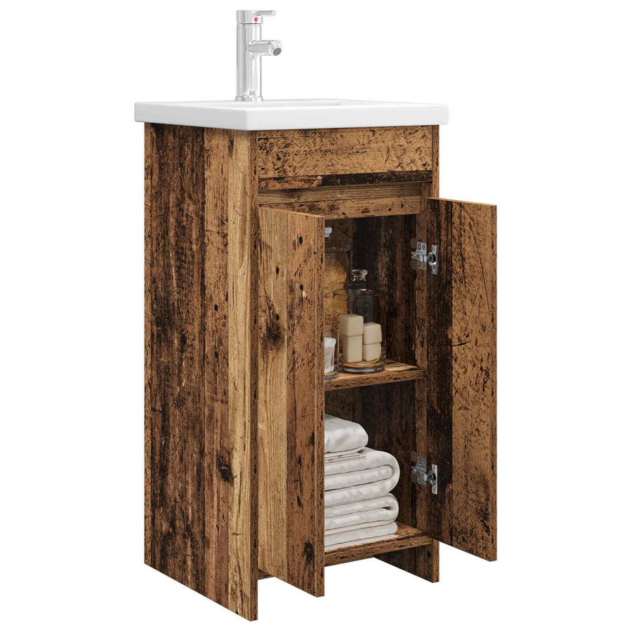 Badkamermeubel met Wasbak Oud hout 42 x 40 x 84,5 cm