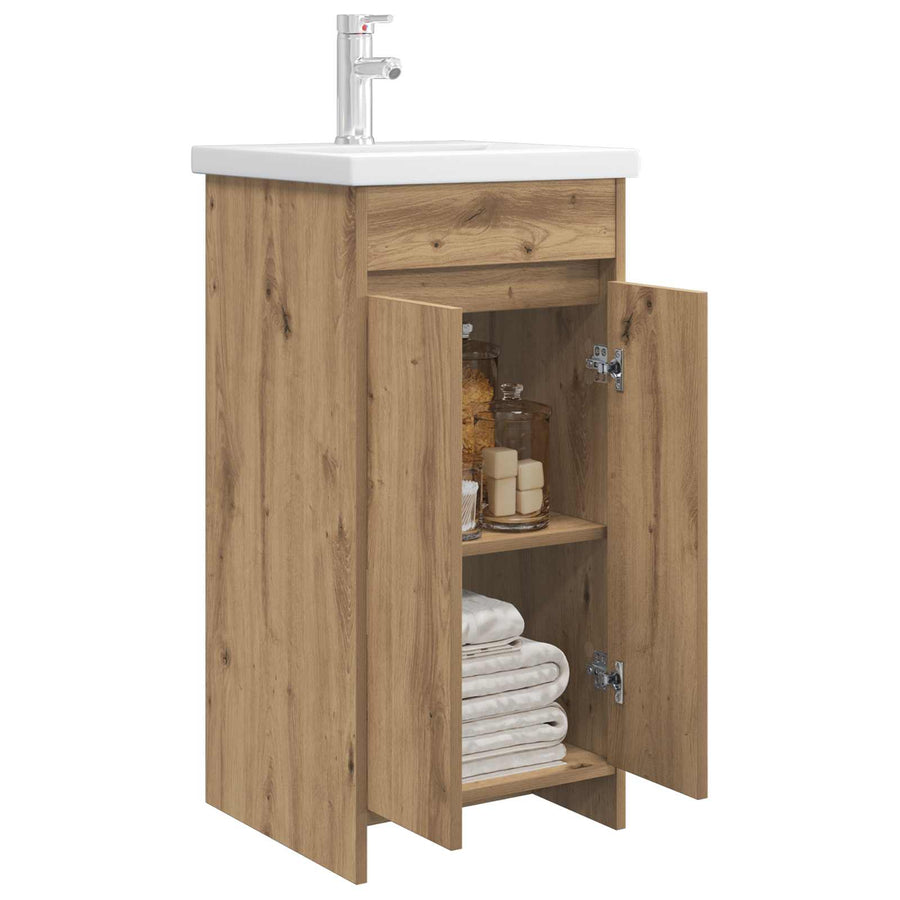 Badkamermeubel met Wasbak Artisanaal eiken 42 x 40 x 84,5 cm