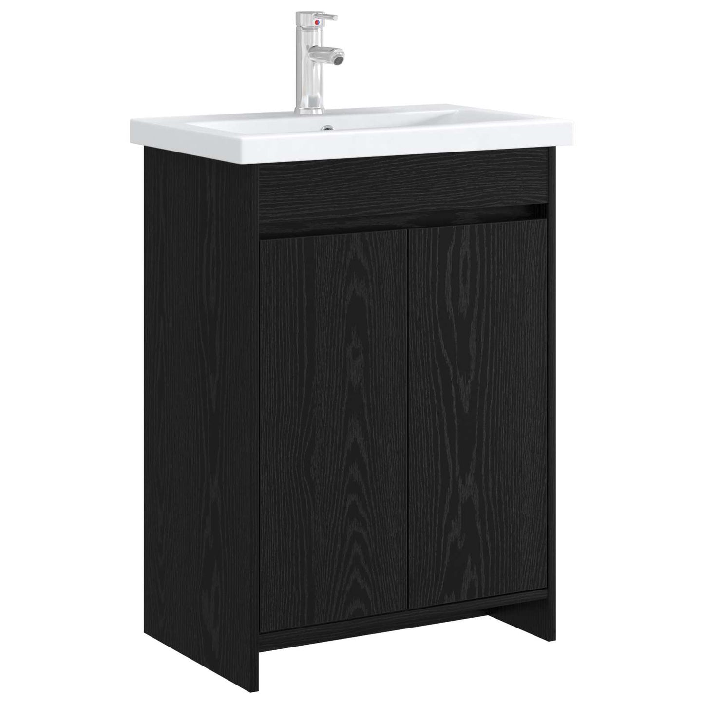 Badkamer Onder Wasbak Kast Zwart eiken 56 x 37,5 x 81 cm