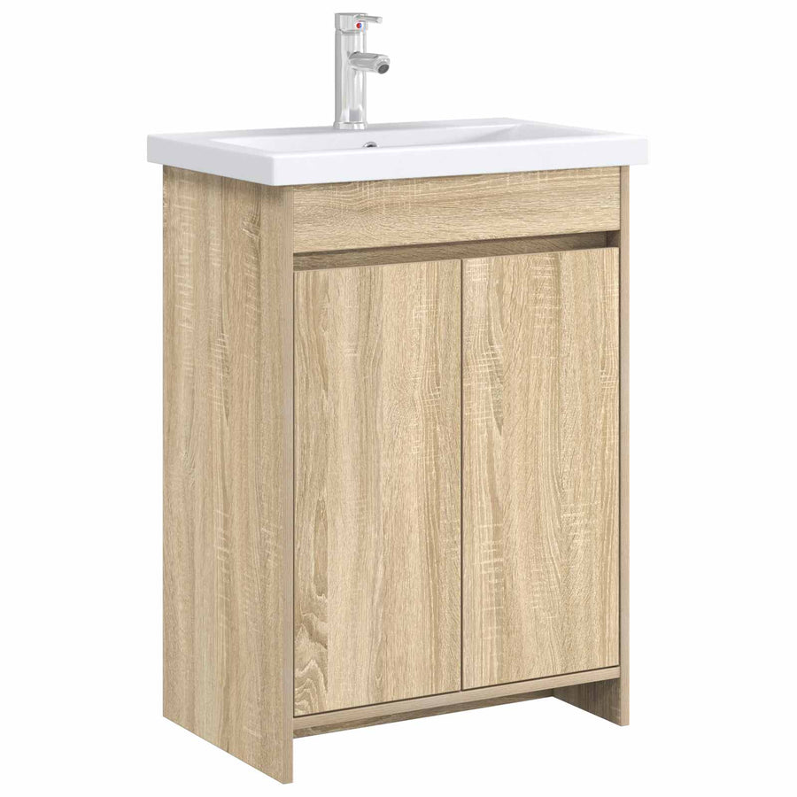 Badkamer Onder Wasbak Kast Sonoma Eiken 56 x 37,5 x 81 cm