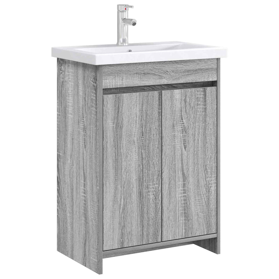 Badkamer Onder Wasbak Kast Grijs Sonoma 56 x 37,5 x 81 cm