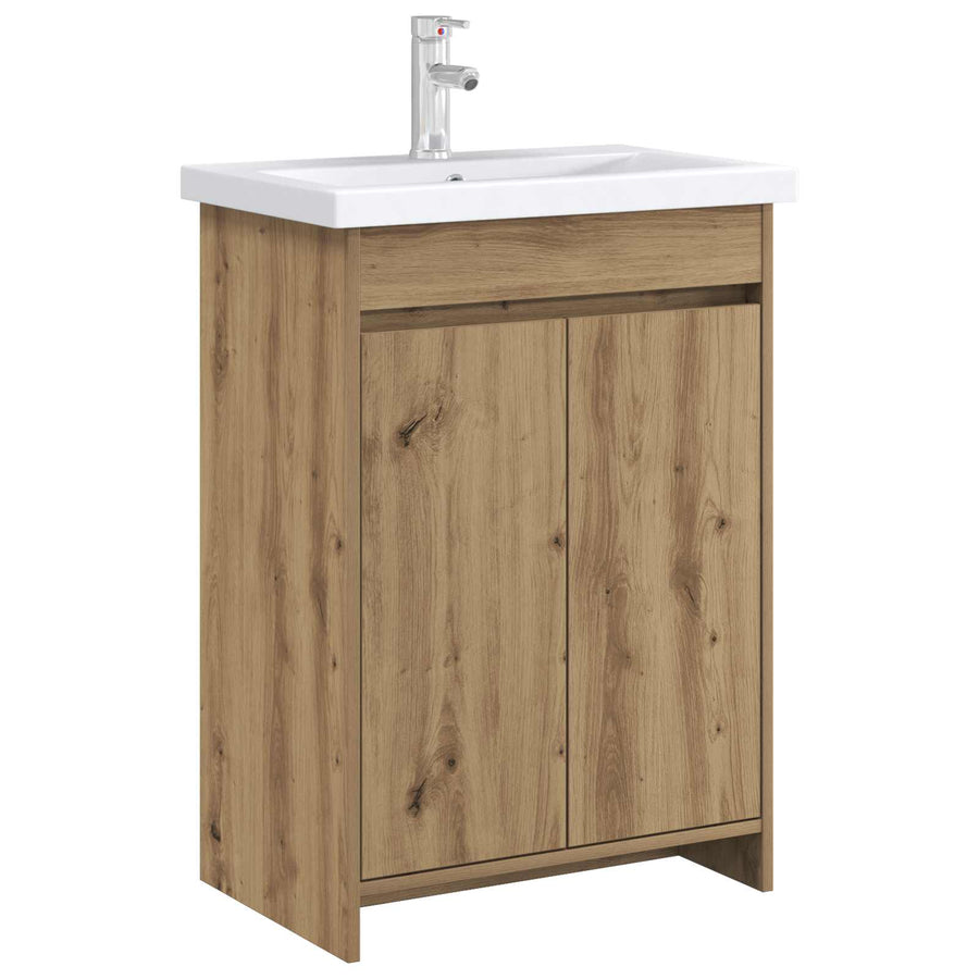 Badkamer Onder Wasbak Kast Artisanaal eiken 56 x 37,5 x 81 cm