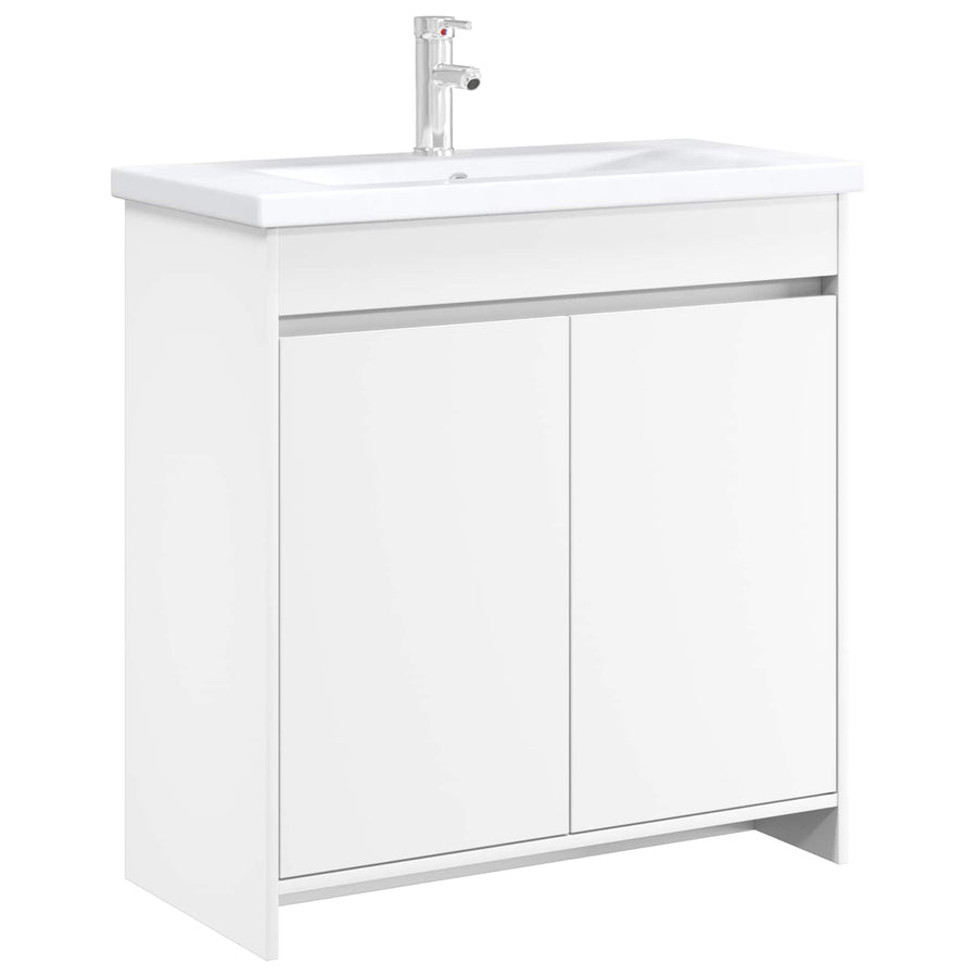 Badkamer Onder Wasbak Kast Wit 78,5 x 37,5 x 81 cm Bewerkt hout