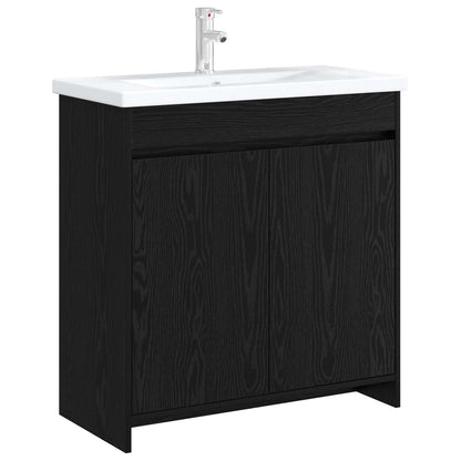 Badkamer Onder Wasbak Kast Zwart eiken 78,5 x 37,5 x 81 cm