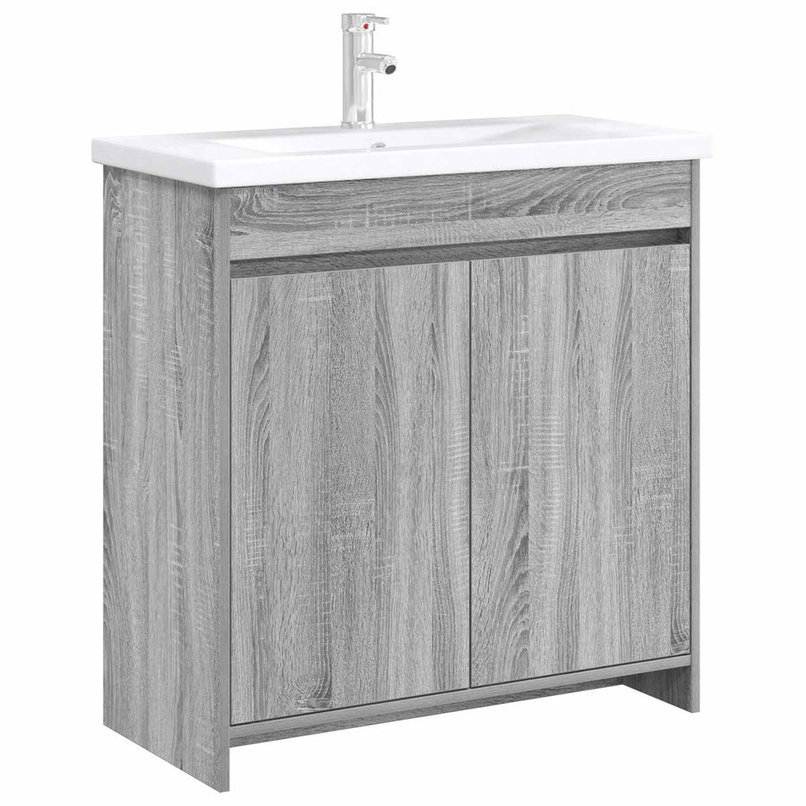 Badkamer Onder Wasbak Kast Grijs Sonoma 78,5 x 37,5 x 81 cm