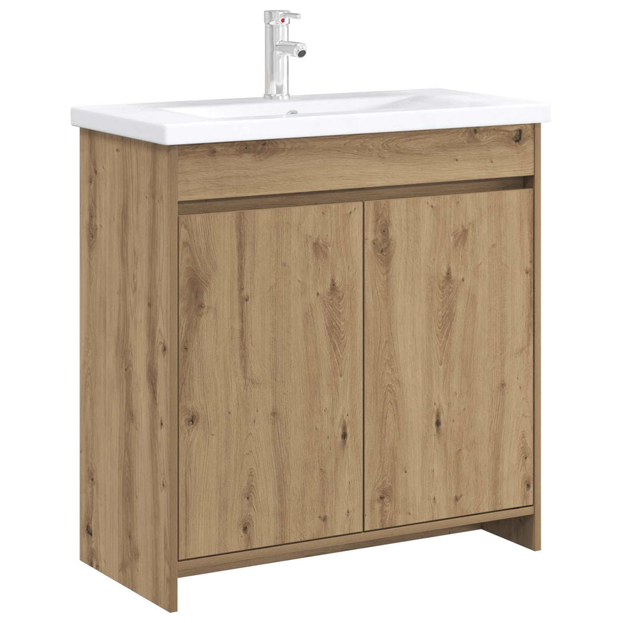 Badkamer Onder Wasbak Kast Artisanaal eiken 78,5 x 37,5 x 81 cm