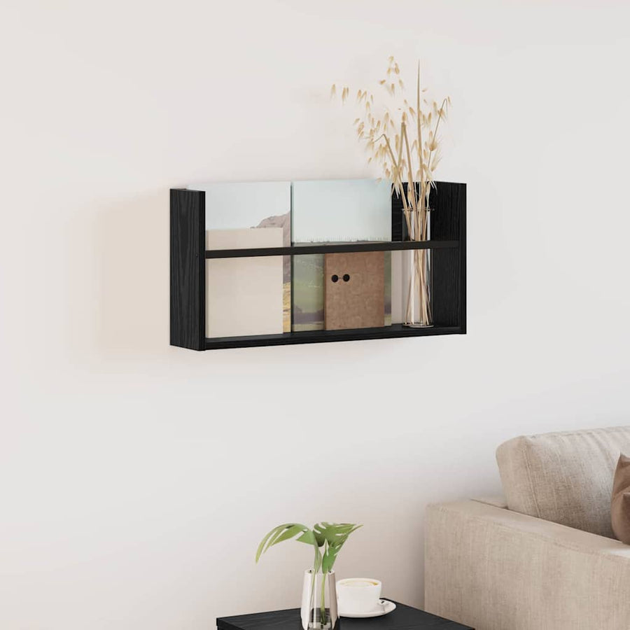 Tijdschrift Rek Bewerkt Hout 1 60 x 12 x 30 cm Zwart eiken