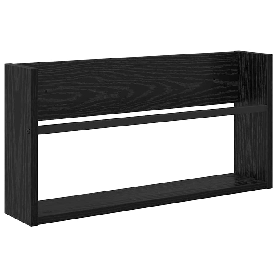 Tijdschrift Rek Bewerkt Hout 1 60 x 12 x 30 cm Zwart eiken