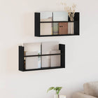 Tijdschrift rek 2 stuks 60x12x30 cm zwart eiken