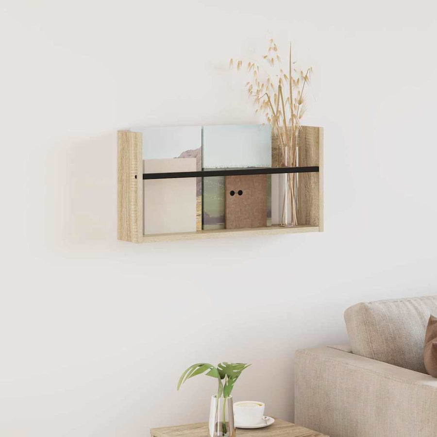 Tijdschrift Rek Bewerkt Hout 1 60 x 12 x 30 cm Sonoma eiken