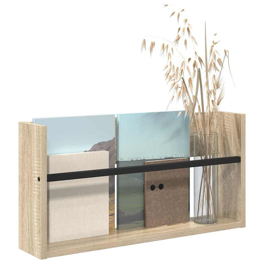 Tijdschrift Rek Bewerkt Hout 1 60 x 12 x 30 cm Sonoma eiken
