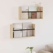 Tijdschriftenrek 2 stuks Sonoma eiken 60x12x30 cm