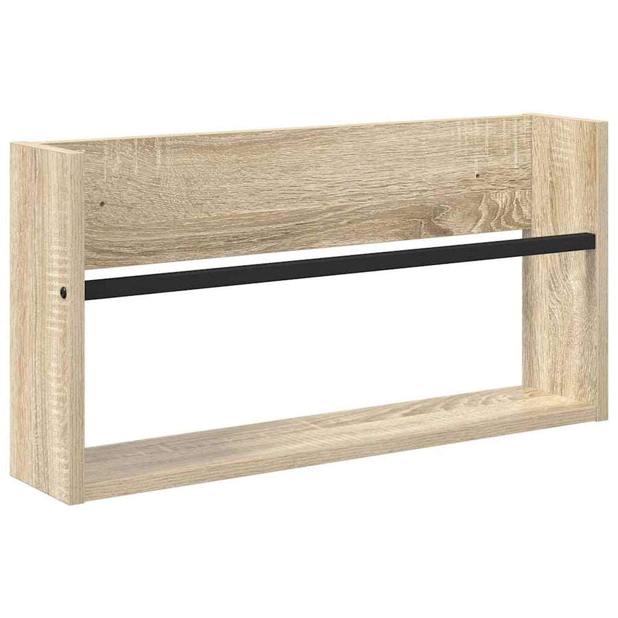 Tijdschrift Rek 2 pcs Sonoma Eiken 60 x 12 x 30 cm Bewerkt hout
