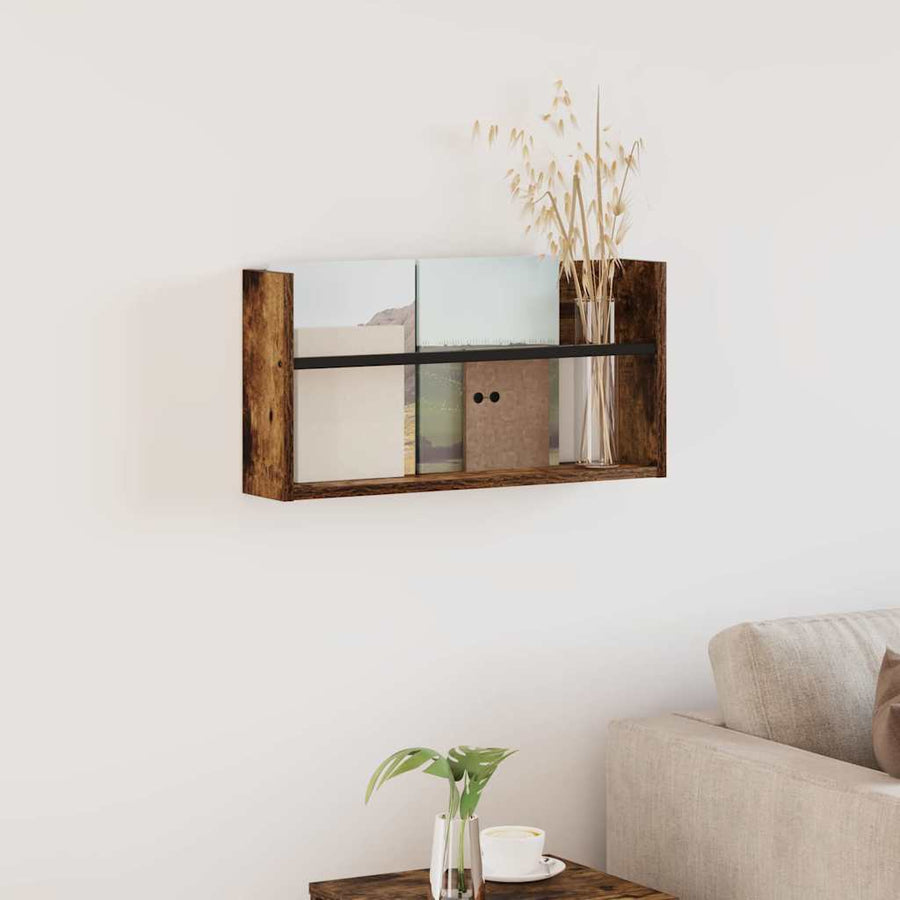 Tijdschrift Rek Bewerkt Hout 1 60 x 12 x 30 cm Gerookt eiken